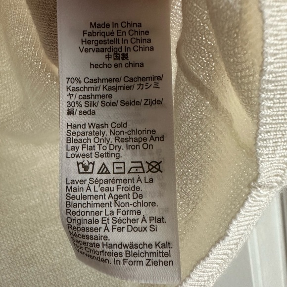 J. Crew Ivory Silk-Cashmere blend T-shirt size Small - Picture 3 of 6